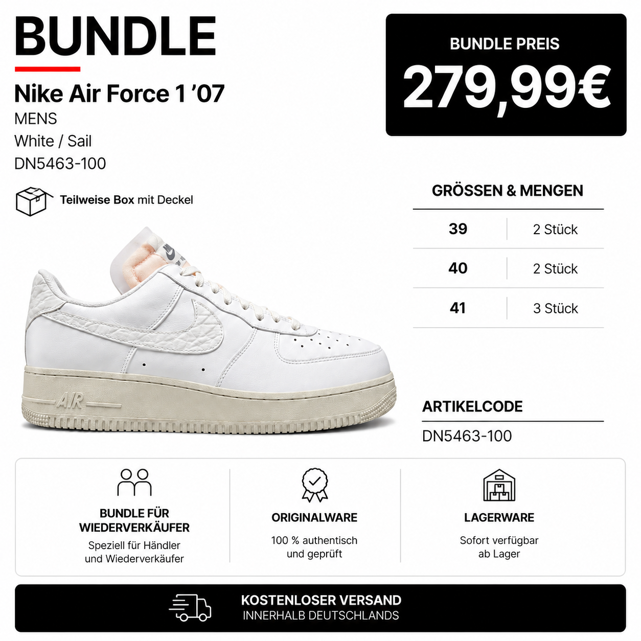 7x Nike Air Force 1 Low PRM “Jewels” DN5463-100