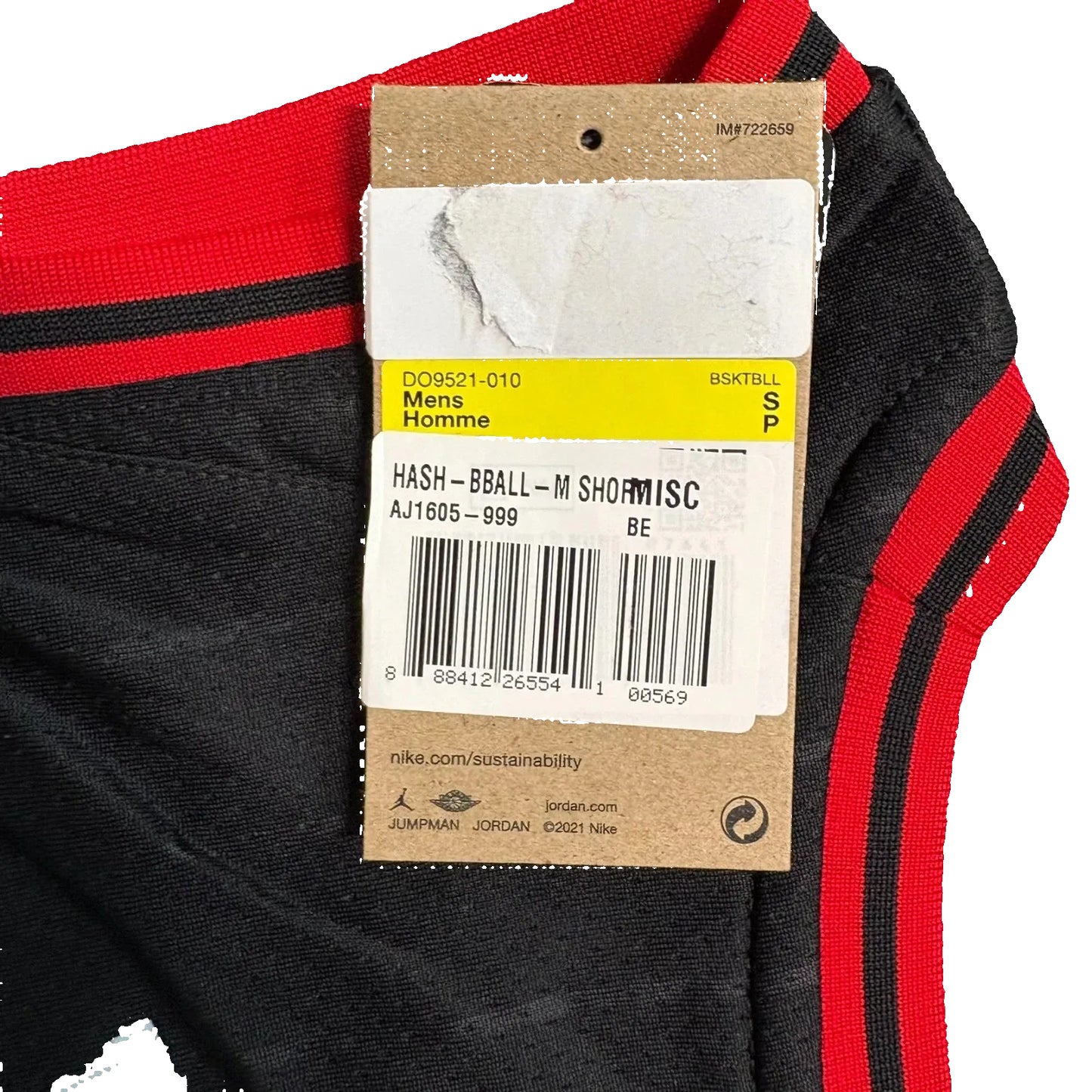 NIKE Herren Basketball Trikot DO9521-010 S Etikett