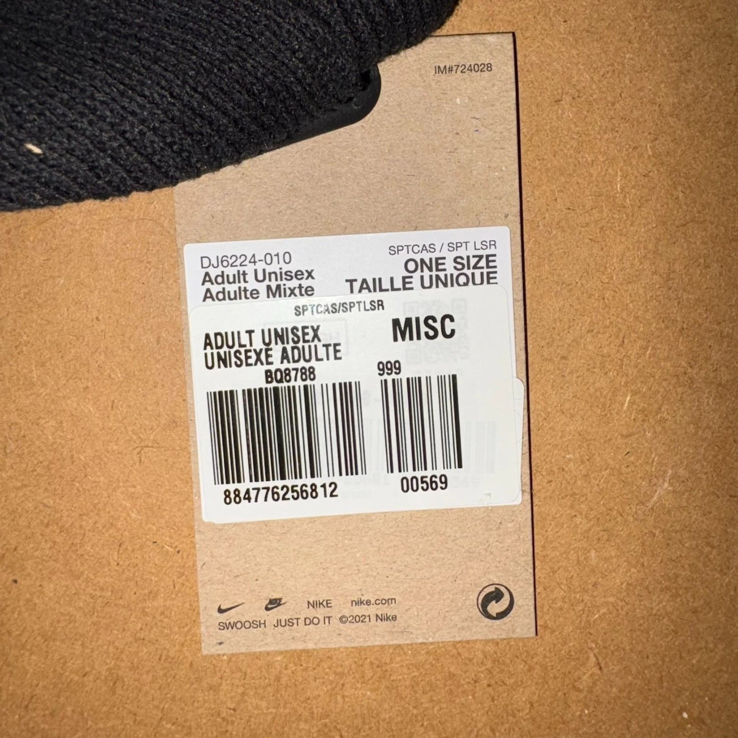 NIKE Unisex Beanie DJ6224-010 Einheitsgröße Etikett