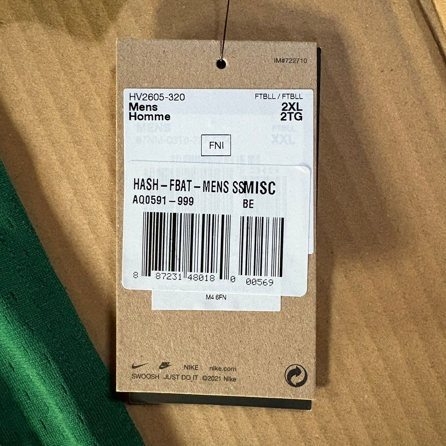 NIKE Herren Football Trikot HV2605-320 XXL Etikett