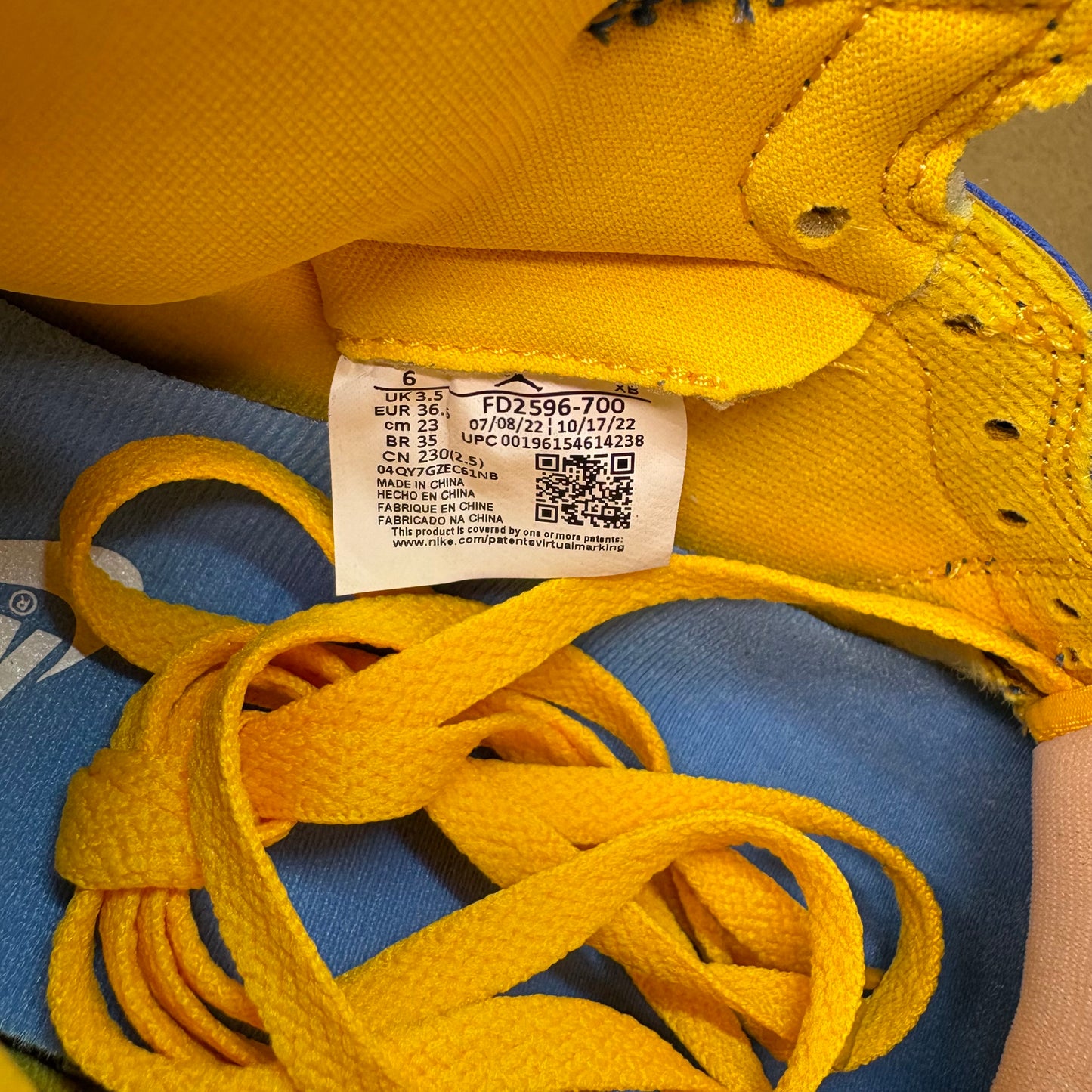 Jordan 1 Retro hoch OG Reverse Laney Damen Sneaker FD2596-700 - mit Box OHNE Deckel