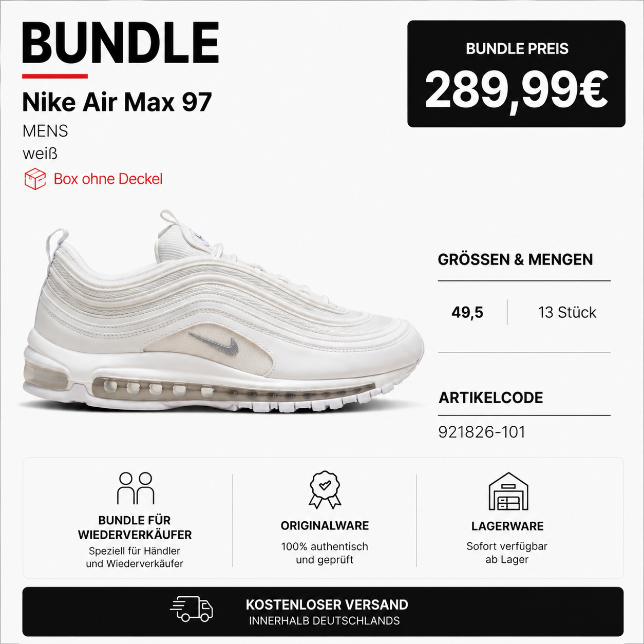 13x Nike Air Max 97 921826-101