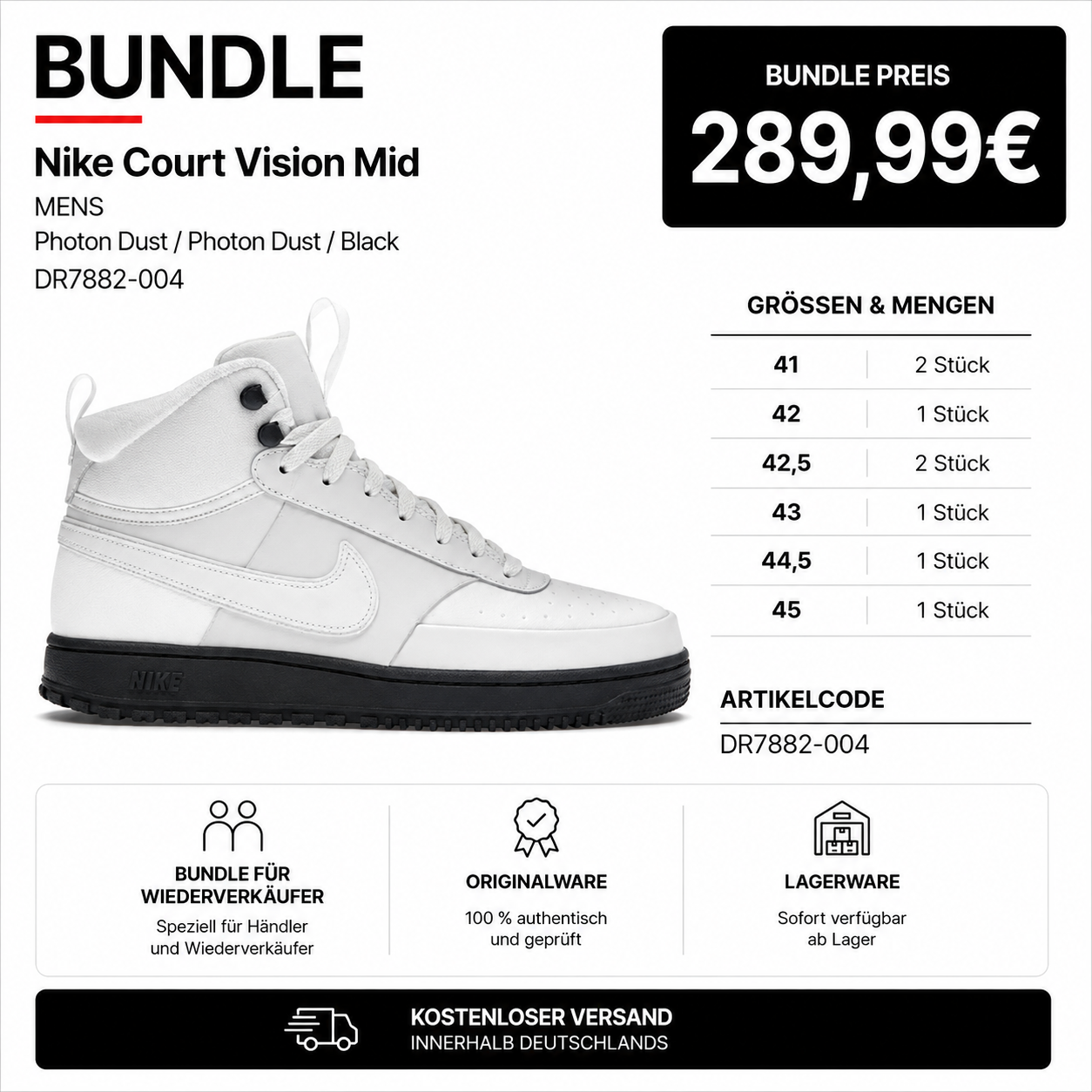 8x Nike Court Vision Mid Winter DR7882-004