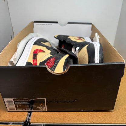 Jordan 1 Mid SE Tartan Swoosh Sneaker DZ5329-001 - mit Box OHNE Deckel
