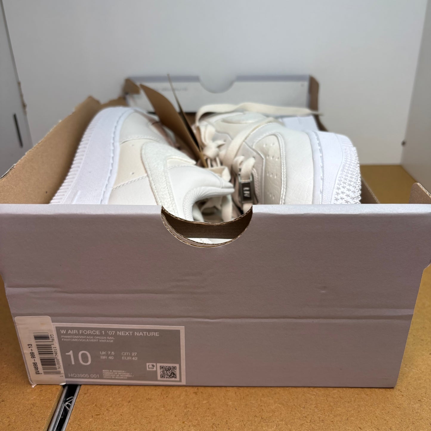 NIKE Air Force 1 07 Next Nature Low Phantom Sail Sneaker HQ3905-001 - mit Box OHNE Deckel