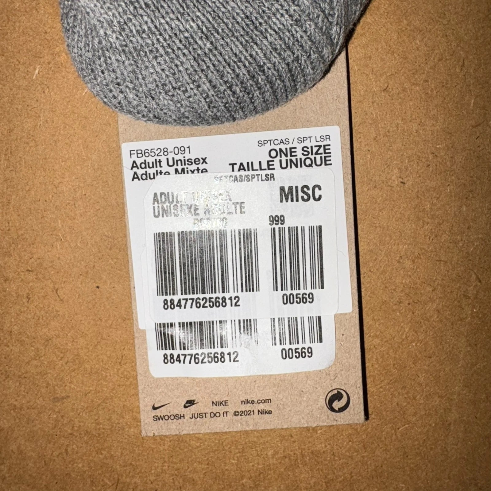 NIKE Unisex Beanie FB6528-091 Einheitsgröße Etikett