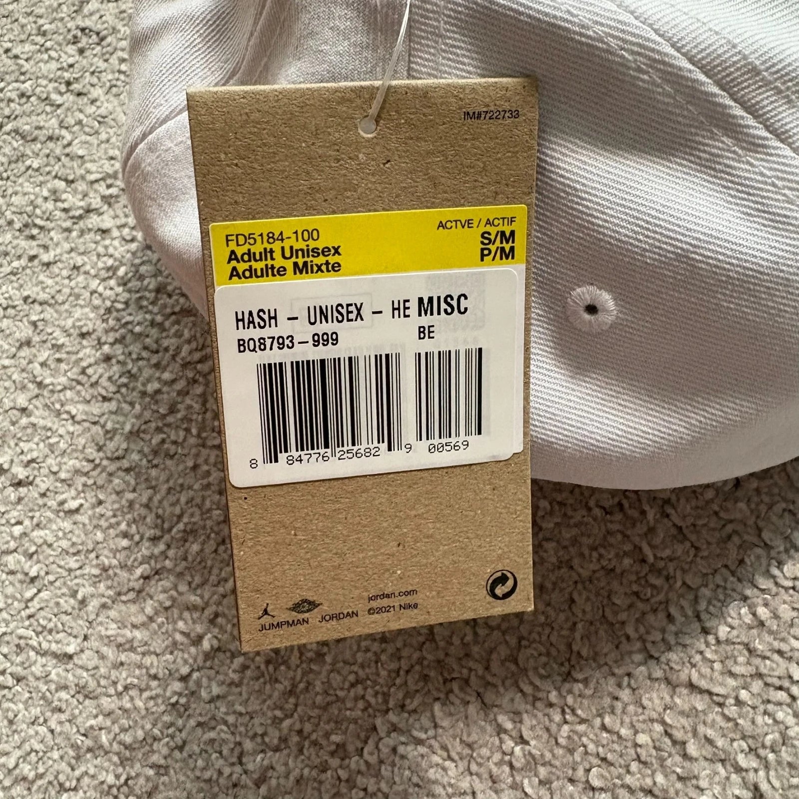 NIKE Unisex Cap FD5184-100 S/M Etikett