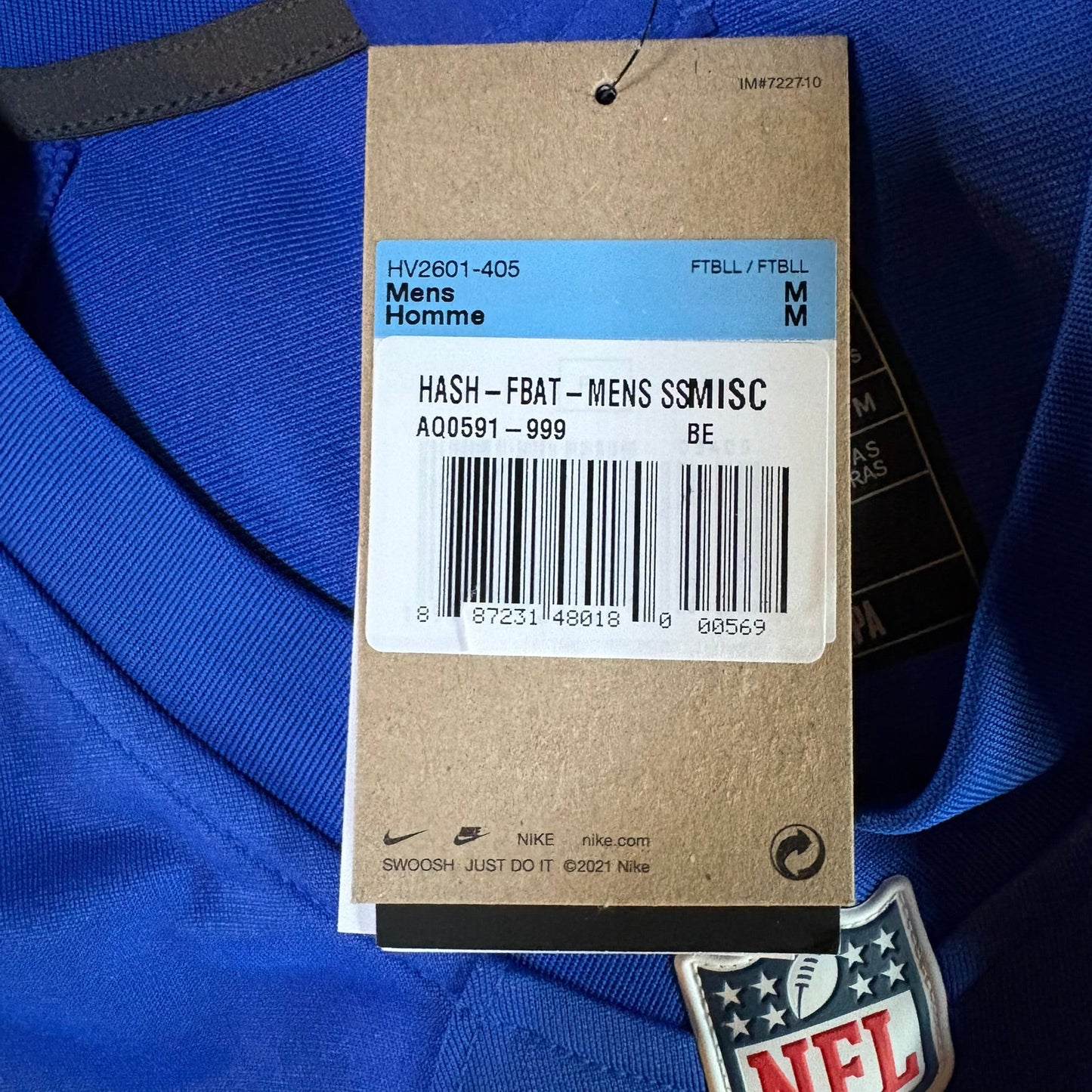 NIKE Herren Football Trikot HV2601-405 M Etikett