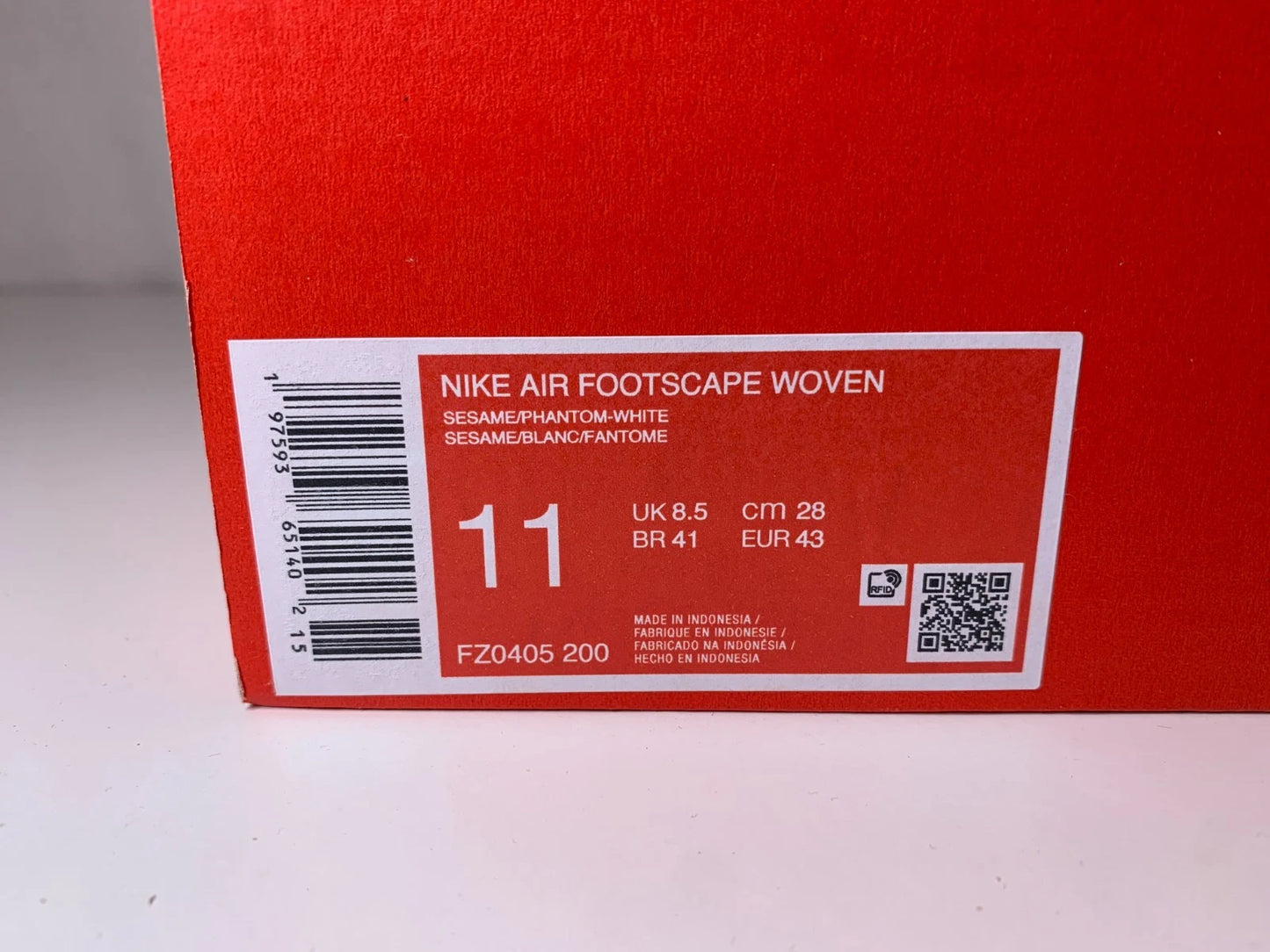 NIKE Air Footscape Woven Sesame Sneaker FZ0405-200 - mit Box OHNE Deckel