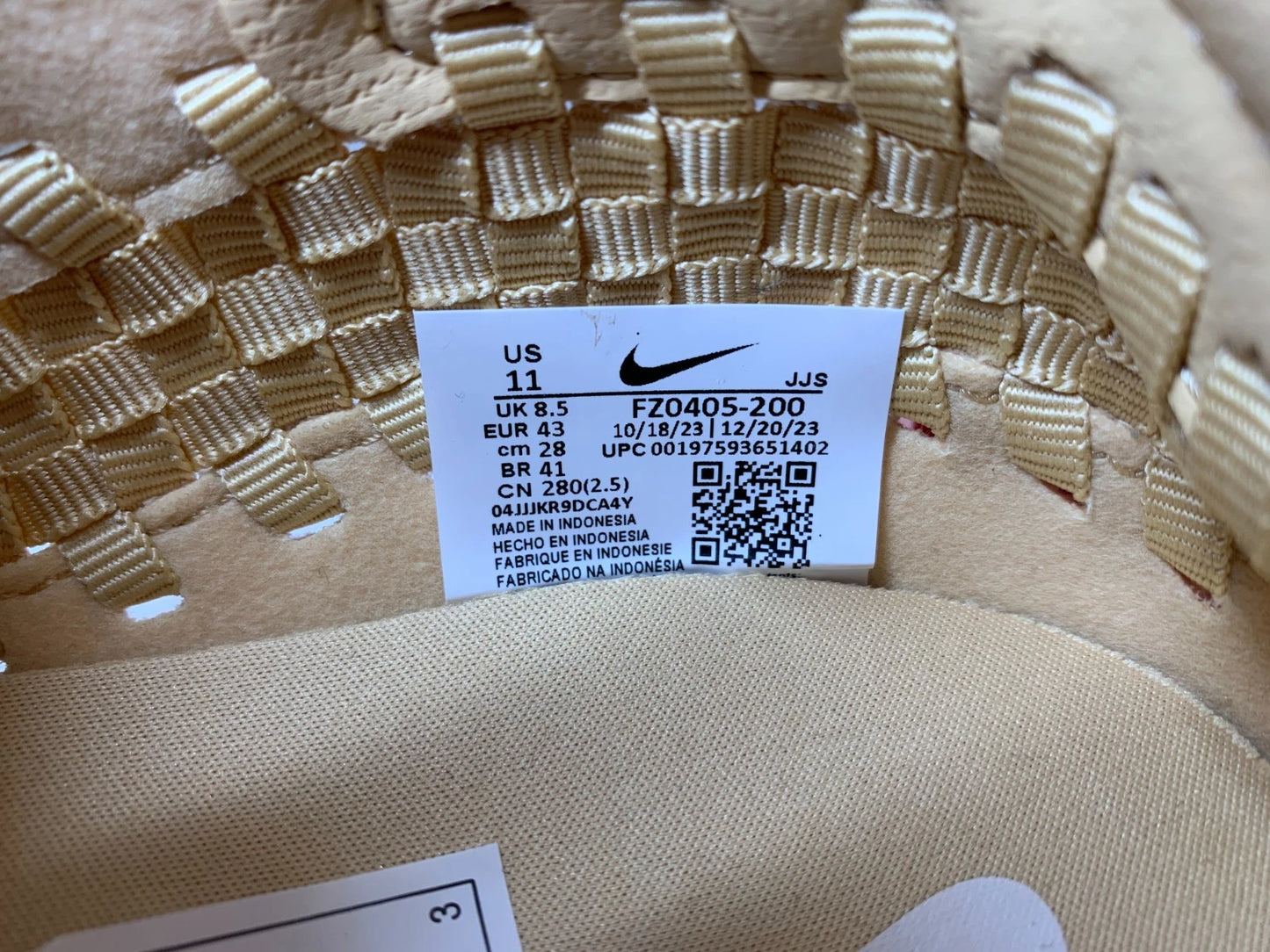NIKE Air Footscape Woven Sesame Sneaker FZ0405-200 - mit Box OHNE Deckel