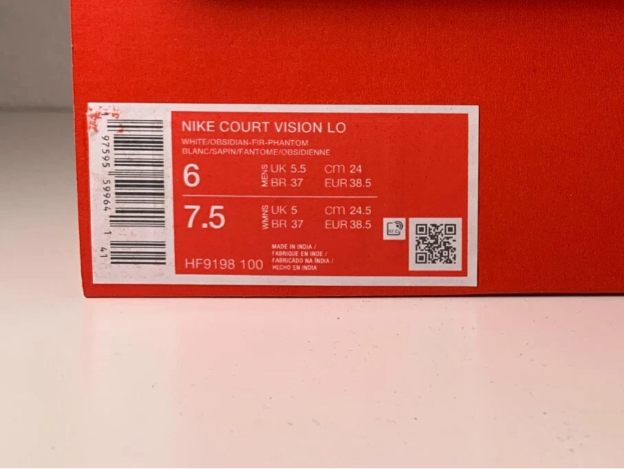 NIKE Court Vision Low White Obsidian Sneaker HF9198-100 - mit Box OHNE Deckel