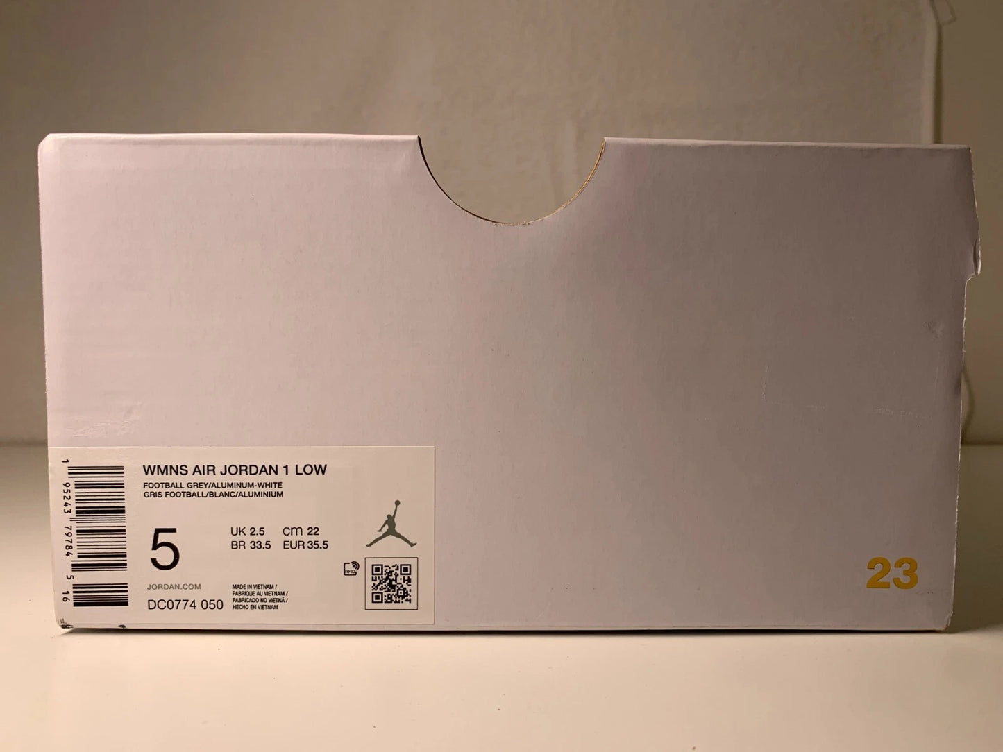 Jordan 1 Low Aluminum Air Grey  Damen Sneaker DC0774-050 - mit Box OHNE Deckel