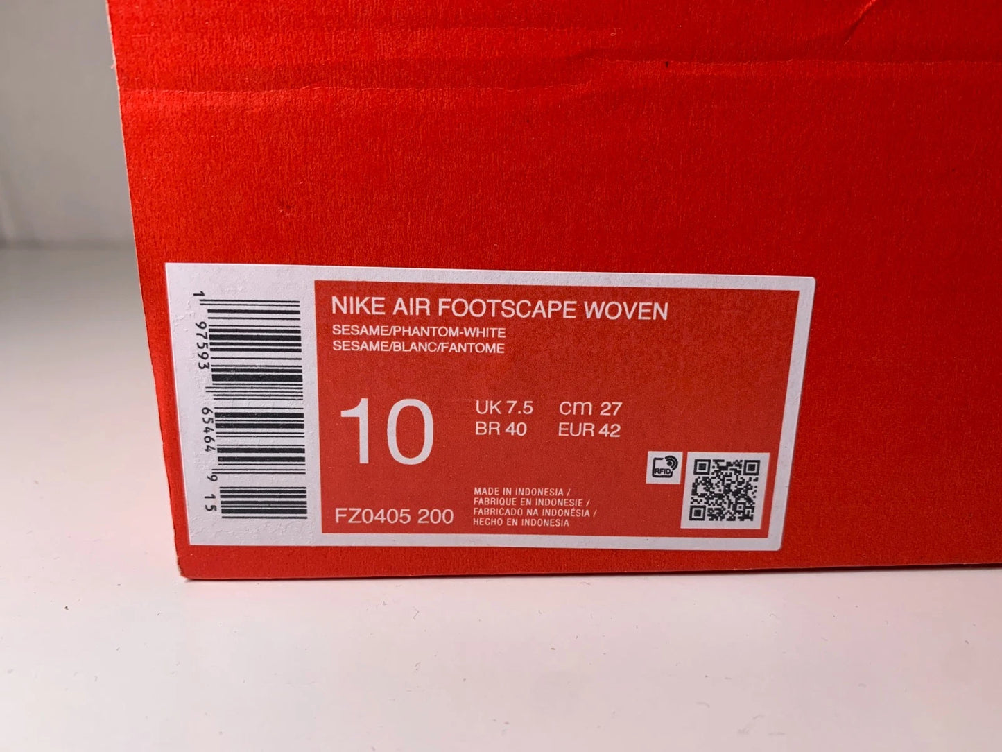 NIKE Air Footscape Woven Sesame Sneaker FZ0405-200 - mit Box OHNE Deckel